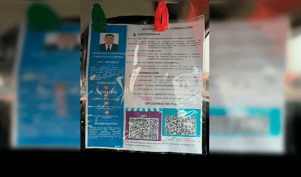 Joven publicó su CV de manera creativa. Foto: Linkedin Joven publicó su CV de manera creativa. Foto: Linkedin