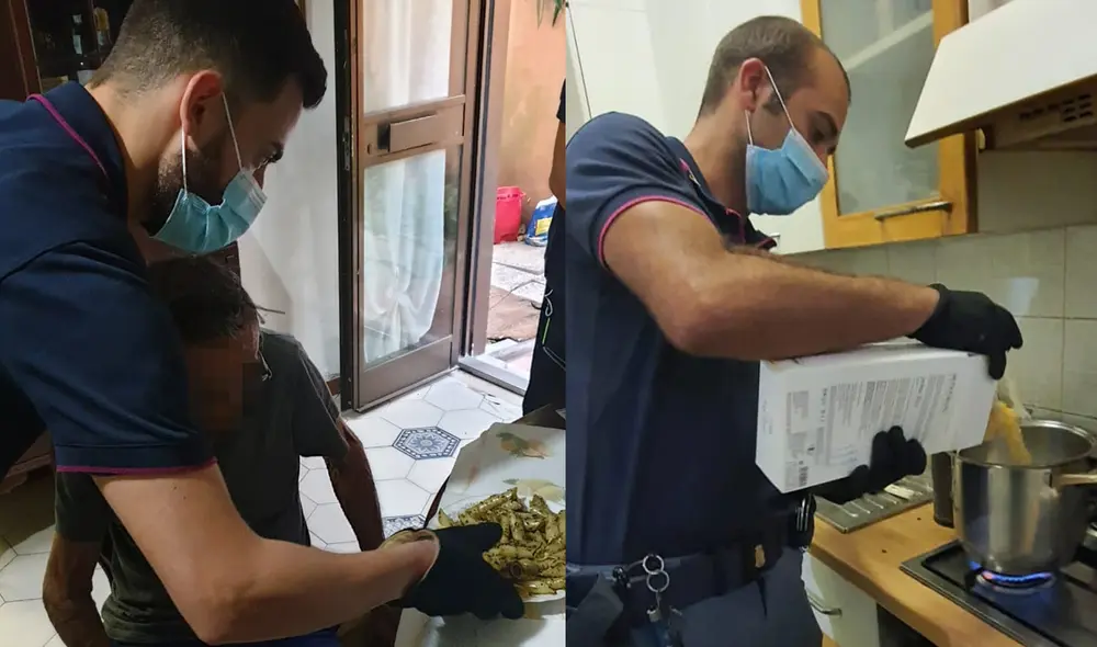 Los efectivos de la ciudad de Livorno asistieron al anciano, a quien le prepararon comida y compraron alimentos. Foto: Facebook Los efectivos de la ciudad de Livorno asistieron al anciano, a quien le prepararon comida y compraron alimentos. Foto: Facebook