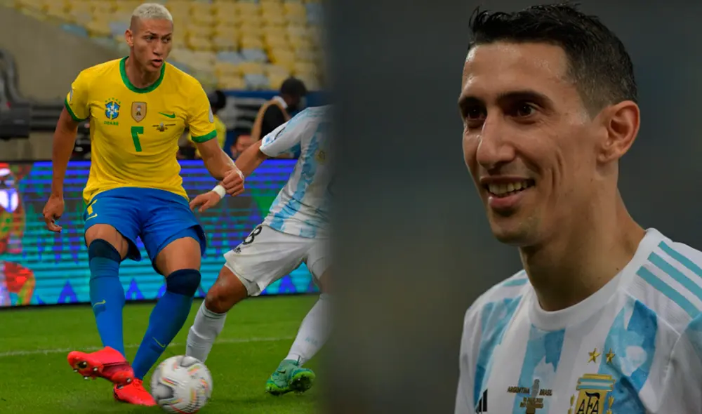 Di María habló sobre las bromas de Richarlison en redes sociales. Foto: AFP/composición