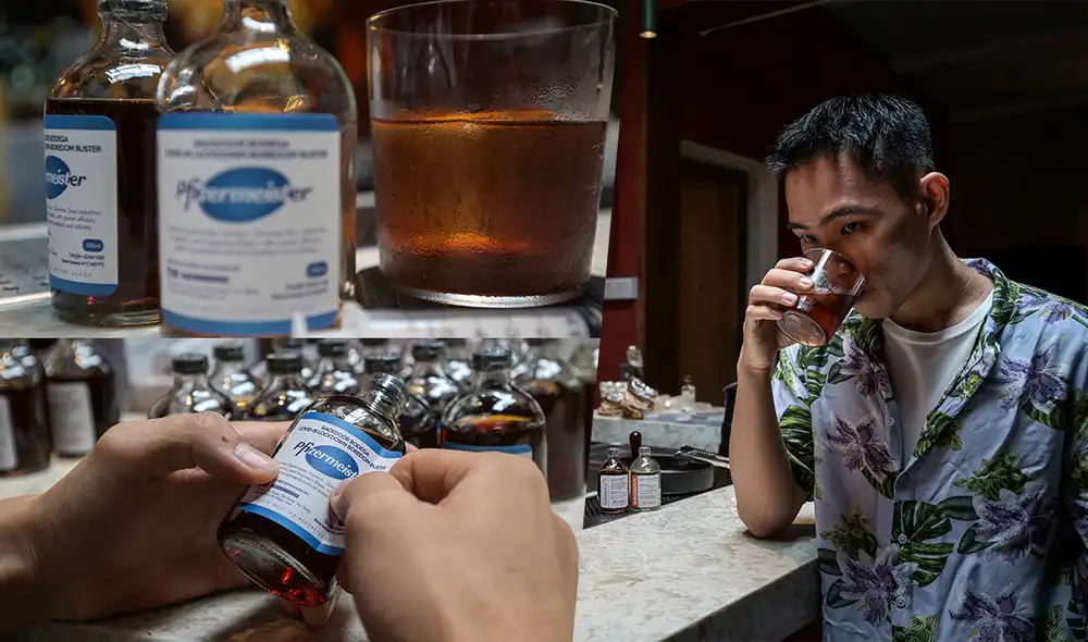 Te animarías a probar uno de estos tragos que fabrican en un bar de Malasya. Foto: AFP Te animarías a probar uno de estos tragos que fabrican en un bar de Malasya. Foto: AFP