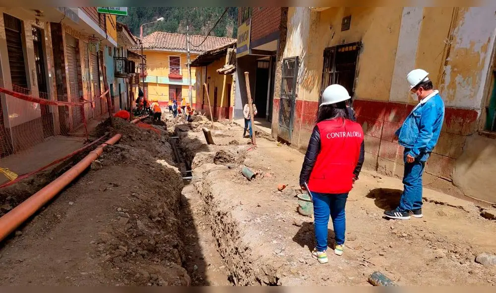 Contraloría realiza control concurrente a obra de reconstrucción de calles en Pomabamba. Foto: Contraloría. Contraloría realiza control concurrente a obra de reconstrucción de calles en Pomabamba. Foto: Contraloría.