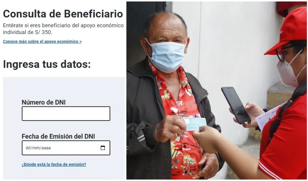 El bono 350 planea beneficiar a más de 13 millones de personas en situación de pobreza. Imagen: captura gob.pe/Carlos Contreras/La República