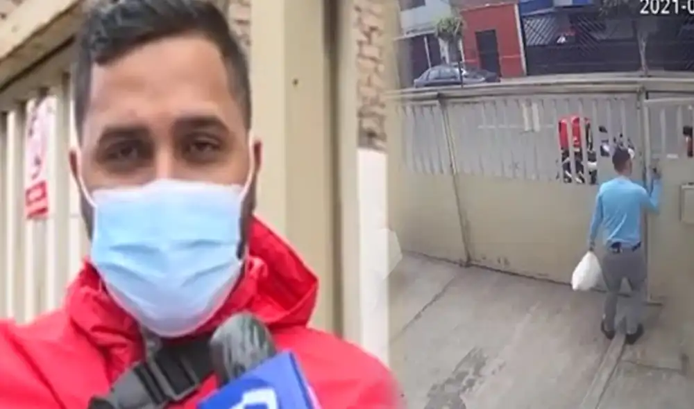 Sujeto de chompa celeste sacó un arma blanca de su canguro. Cámaras de seguridad captaron el hecho. Foto: Buenos Días Perú Sujeto de chompa celeste sacó un arma blanca de su canguro. Cámaras de seguridad captaron el hecho. Foto: Buenos Días Perú