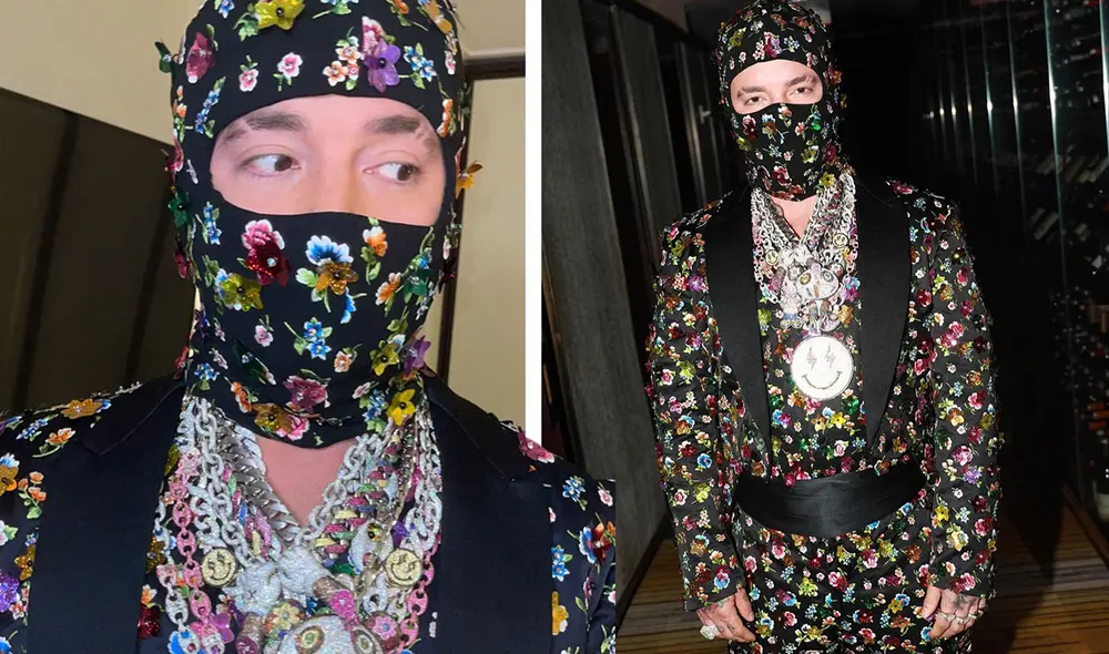 J Balvin acudió al MET Gala 2021 con un total look de Moschino by Jeremy Scott. Foto: J Balvin /Instagram