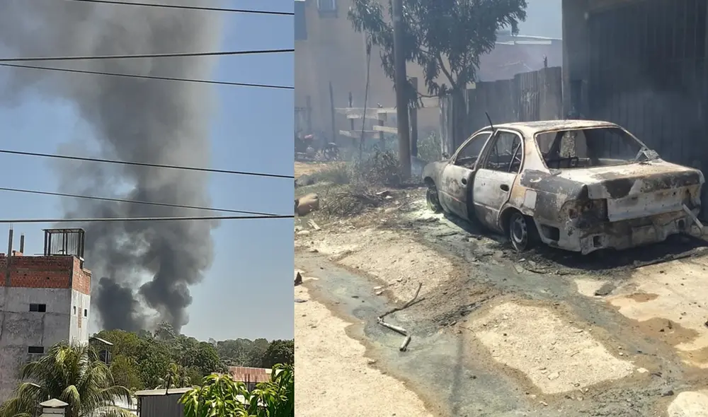 El incendio se originó en la empresa Llamagas. Foto: composición La República El incendio se originó en la empresa Llamagas. Foto: composición La República