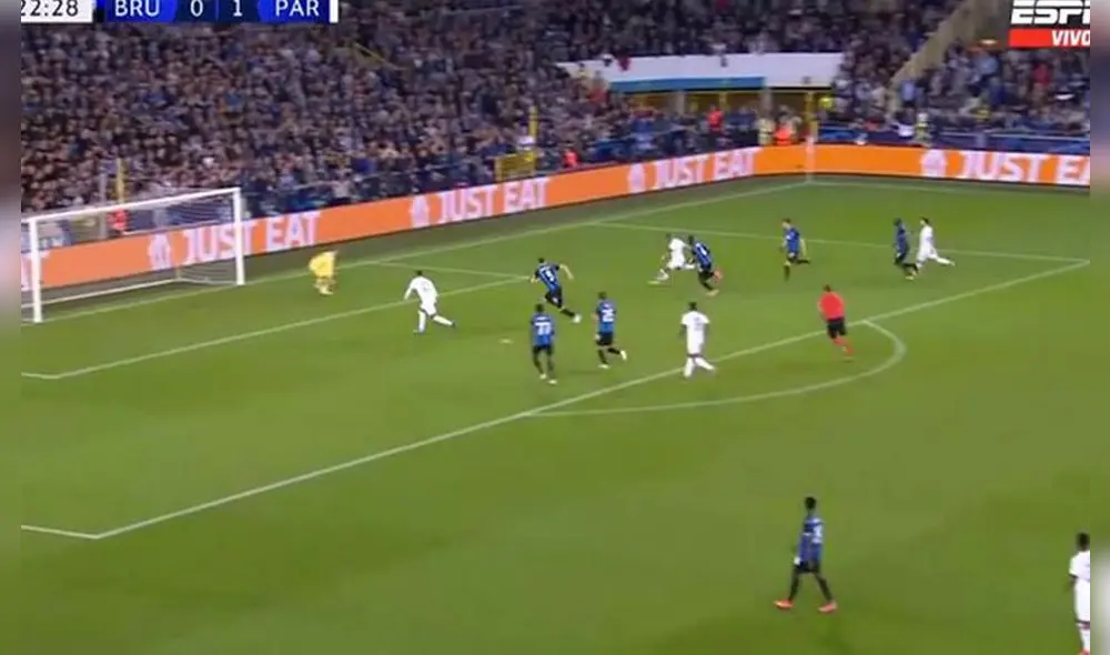 PSG y Brujas igualan 1-1 en el debut de Lionel Messi con el cuadro parisino por la Champions League. Foto: captura ESPN