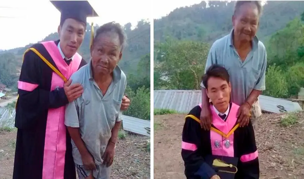 El padre de familia quiso cambiar la tradición de su familia e hizo denodados esfuerzos para que su hijo culmine su educación. Foto: captura de Facebook El padre de familia quiso cambiar la tradición de su familia e hizo denodados esfuerzos para que su hijo culmine su educación. Foto: captura de Facebook