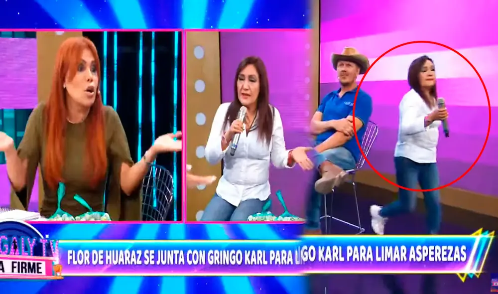 Flor de Huaraz aseguró que Magaly Medina le había faltado el respeto. Foto: capturas ATV