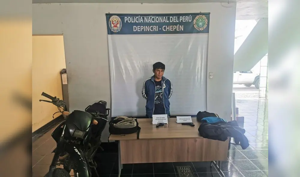 Reglo Tocas fue intervenido por detectives de Chepén en una carretera. Foto: PNP