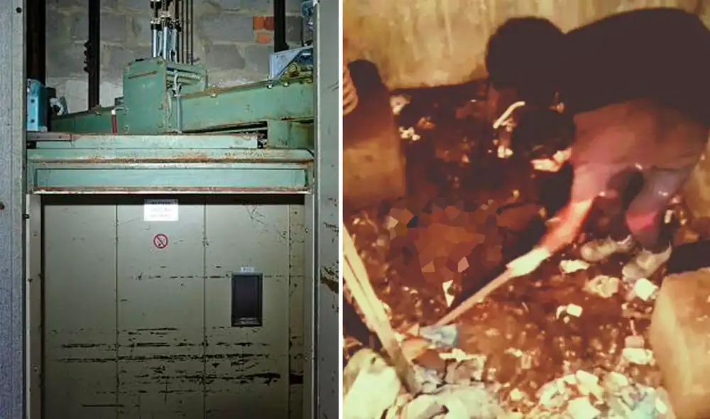 Trabajos en ascensor del hospital OPEP de la India, lugar donde encontraron un cadáver. Foto: composición/UP Tak Trabajos en ascensor del hospital OPEP de la India, lugar donde encontraron un cadáver. Foto: composición/UP Tak