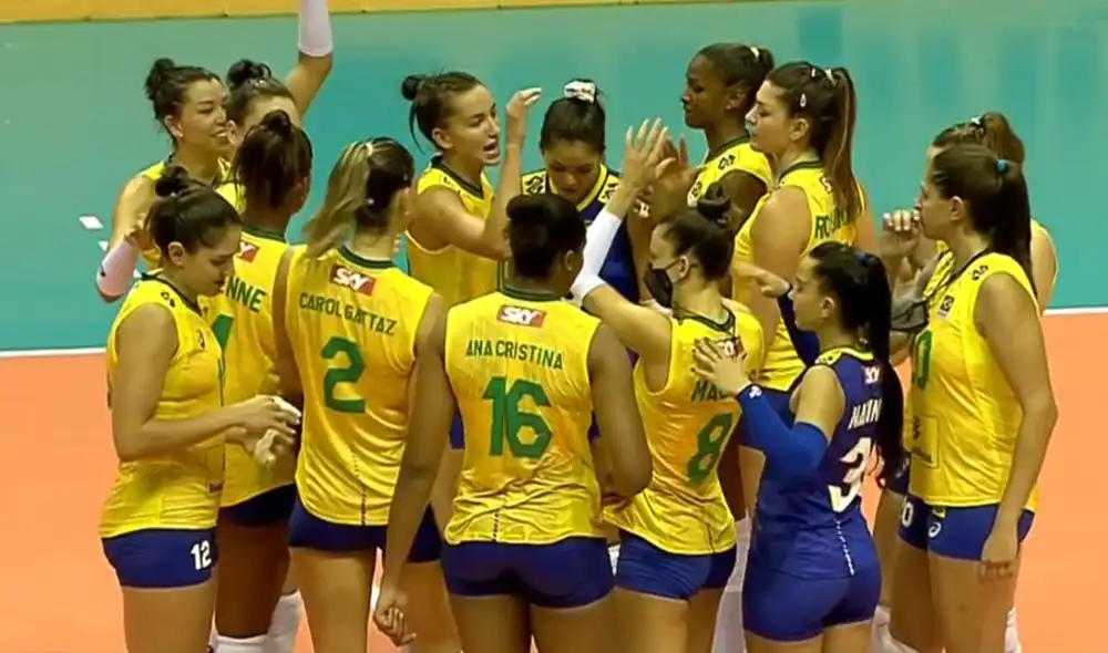 Brasil ganó la medalla de plata en vóley femenino de Tokio 2020. Foto: captura de video/DirecTV Sports