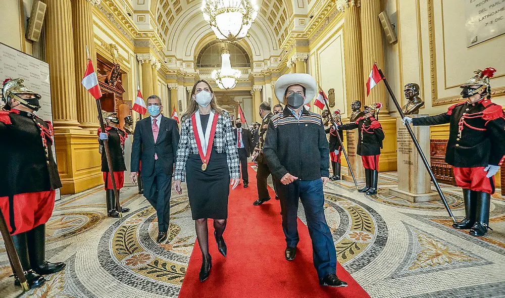 Invitado. El presidente Castillo participó en la sesión por el 199 aniversario del Congreso. Foto: Sepres