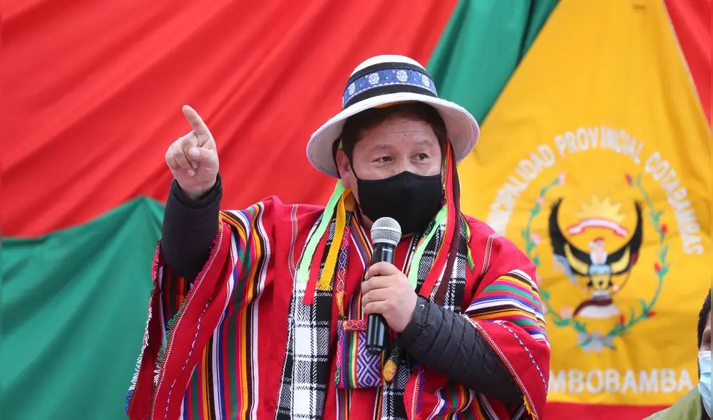 Guido Bellido durante un viaje de trabajo a Apurímac. Lidera el gabinete ministerial del presidente Pedro Castillo. Foto: PCM