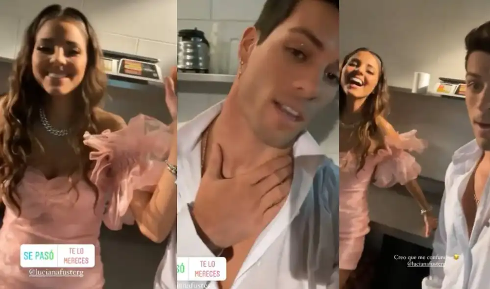 Patricio Parodi y Luciana Fuster en el detrás de cámaras de La academia de Esto es guerra. Foto: composición/ Instagram