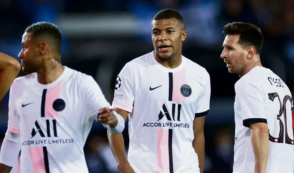 Neymar, Mbappé y Messi fueron titulares en el inicio de la Champions, ante Brujas. Foto: AFP