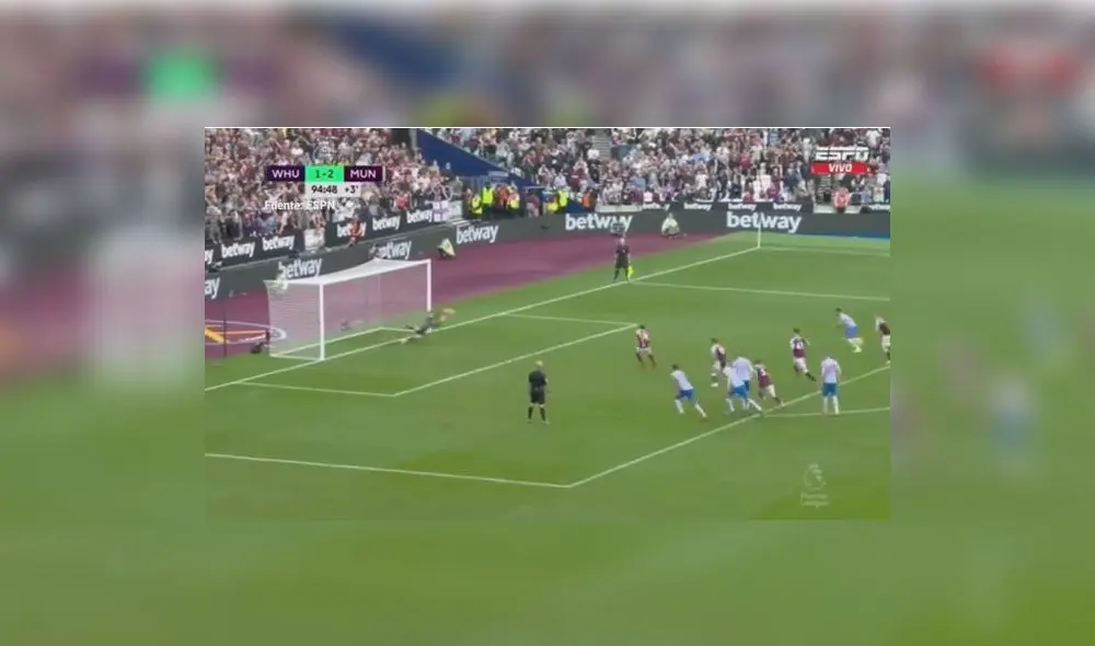 David De Gea evitó el empate del West Ham al último minuto. Foto: Captura ESPN David De Gea evitó el empate del West Ham al último minuto. Foto: Captura ESPN