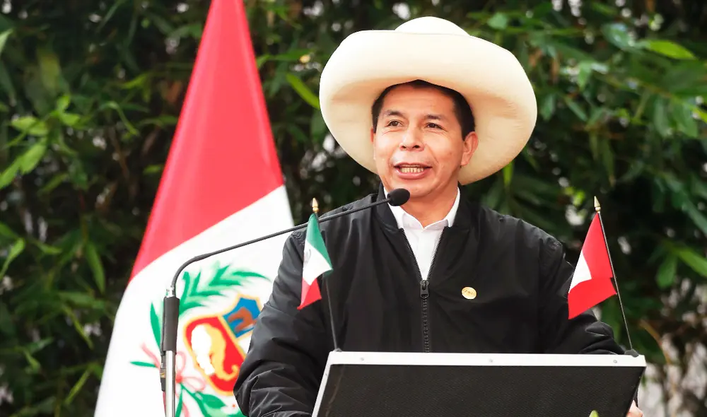 Pedro Castillo durante su última actividad en México en un colegio fundado por una ciudadana peruana. Foto: Presidencia