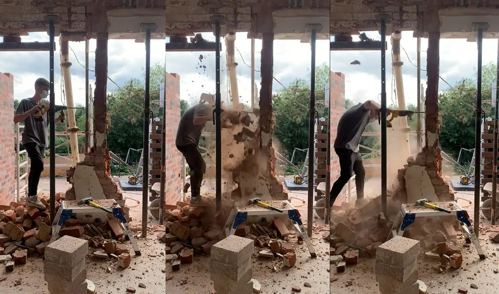 El joven se encontraba ayudando a su padrastro en un proyecto de demolición. Foto: captura de YouTube
