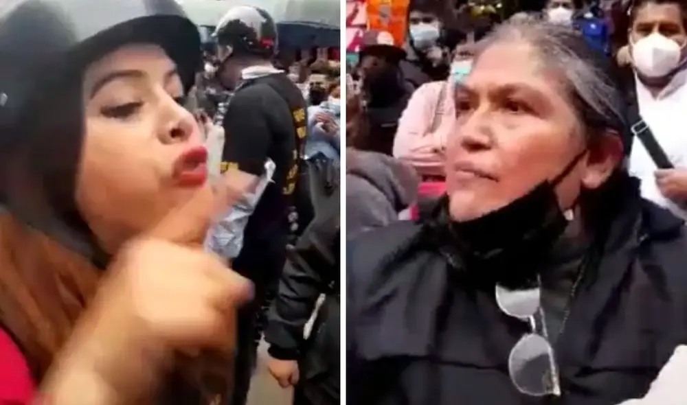 Entre las personas que presenciaban la discusión hubo quienes tildaron de "rateros" y "racistas" a los manifestantes. Foto: captura de TikTok / @mix_tvp Entre las personas que presenciaban la discusión hubo quienes tildaron de "rateros" y "racistas" a los manifestantes. Foto: captura de TikTok / @mix_tvp