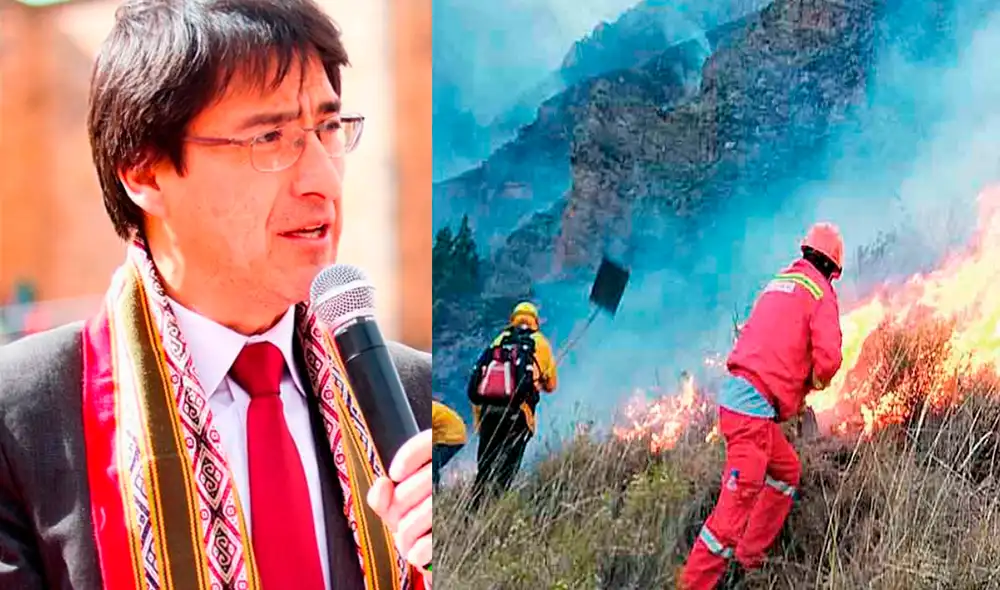 Benavente detalló que cerca de 150 brigadistas están trabajando para sofocar incendio. Foto: composición/La República