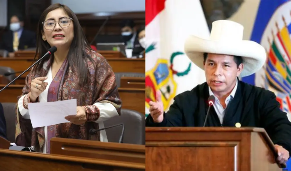Congresista Kelly Portalatino se pronuncia ante la participación de Pedro Castillo en la sesión del Consejo Permanente de la OEA. Foto: composición LR. Congresista Kelly Portalatino se pronuncia ante la participación de Pedro Castillo en la sesión del Consejo Permanente de la OEA. Foto: composición LR.