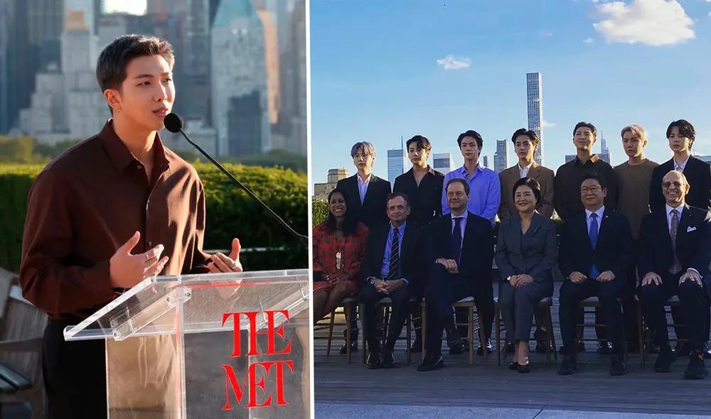 RM (Namjoon) de BTS habló sobre su compromiso a la difusión del arte coreano. Foto: composición/MET/NY