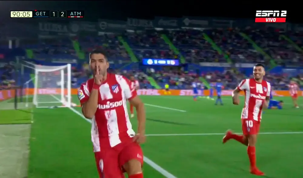 Luis Suárez le dio la victoria al Atlético de Madrid. Foto: ESPN 2
