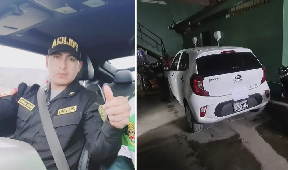 En este vehículo, estaba el suboficial de la Policía Carlos Mallea. Foto: PNP/Facebook