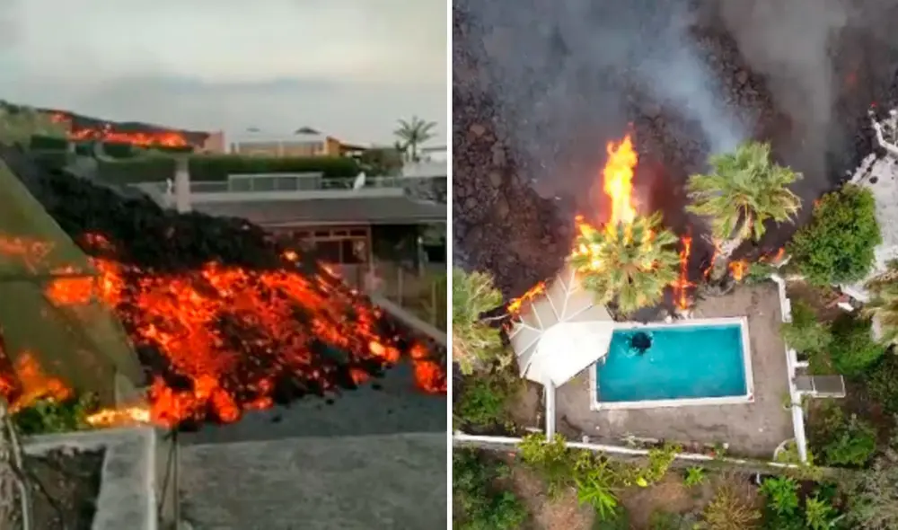 Decenas de casas han terminado engullidas, mientras que todavía hay vecinos que intentan salvar sus cosas. Foto: composición / euronews