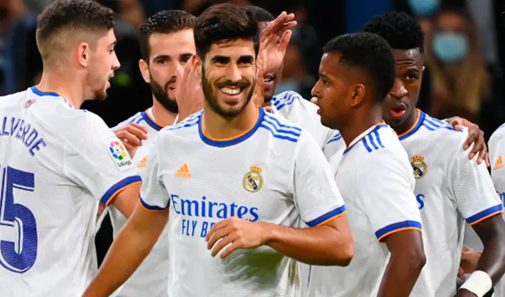 Marco Asensio convirtió su primer triplete de goles con el Real Madrid. Foto: AFP