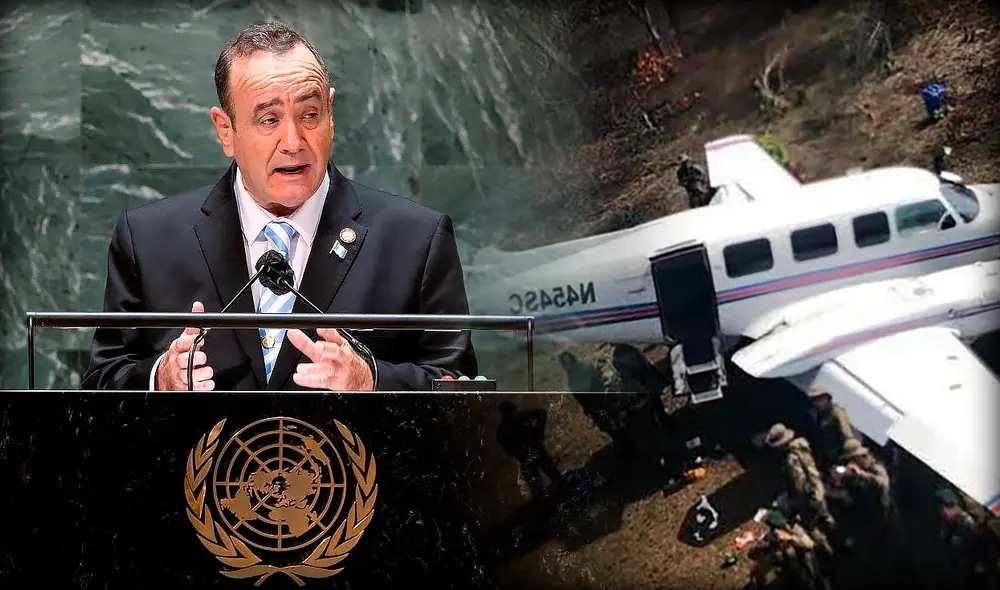 Durante la Asamblea General de la ONU, Giammattei, presidente de Guatemala, denunció el vínculo de Venezuela con los narcoaviones. Foto: composición/Ejército de Guatemala Durante la Asamblea General de la ONU, Giammattei, presidente de Guatemala, denunció el vínculo de Venezuela con los narcoaviones. Foto: composición/Ejército de Guatemala