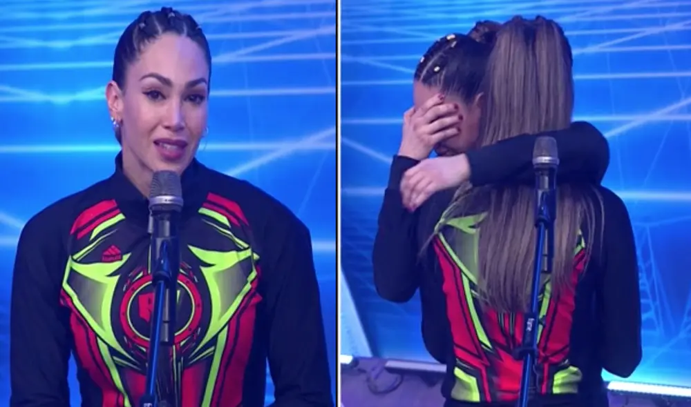 La participante de EEG, Melissa Loza, resaltó la valentía de Elías Montalvo y no pudo evitar las lágrimas al hablar de momentos difíciles en su vida. Foto: Captura / América TV