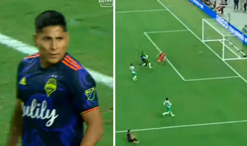 Raúl Ruidíaz no pudo marcar en la final de la Leagues Cup 2021. Foto: captura TUDN