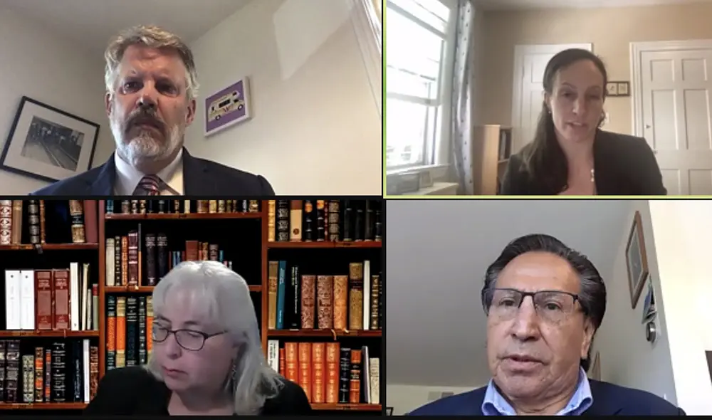 Juez Thomas S. Hixson evalúa evidencias presentadas por el Perú para extradición de Alejandro Toledo. Foto: captura/zoom