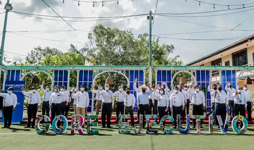 Presidente Pedro Castillo lideró ceremonia de clausura del Gore Ejecutivo. Foto: Presidencia Presidente Pedro Castillo lideró ceremonia de clausura del Gore Ejecutivo. Foto: Presidencia