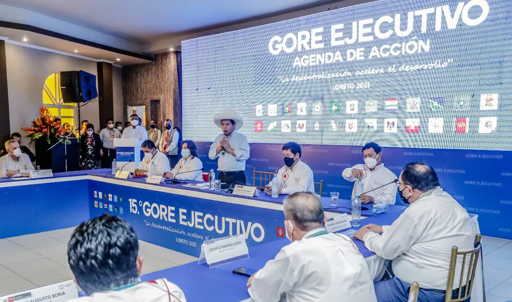 El presidente Pedro Castillo llegó a Iquitos para cerrar el 15.° Gore Ejecutivo. Foto: Presidencia El presidente Pedro Castillo llegó a Iquitos para cerrar el 15.° Gore Ejecutivo. Foto: Presidencia