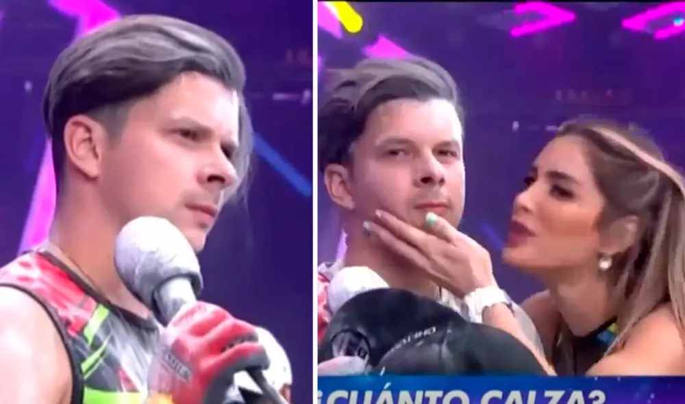 Mario Hart se incomodó tras jugada de su esposa, Korina Rivadeneira, y Jota Benz en EEG. Foto: composición/captura de América