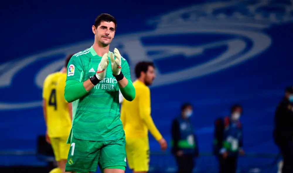Thibaut Courtois fue una de las figuras del Real Madrid en el empate a cero ante el Villarreal por LaLiga. Foto: AFP Thibaut Courtois fue una de las figuras del Real Madrid en el empate a cero ante el Villarreal por LaLiga. Foto: AFP