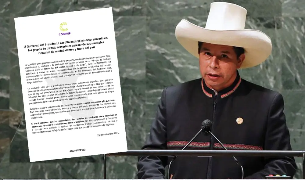 La Confiep remarcó la importancia de la participación del gremio empresarial en el grupo de trabajo. Foto: composición/AFP