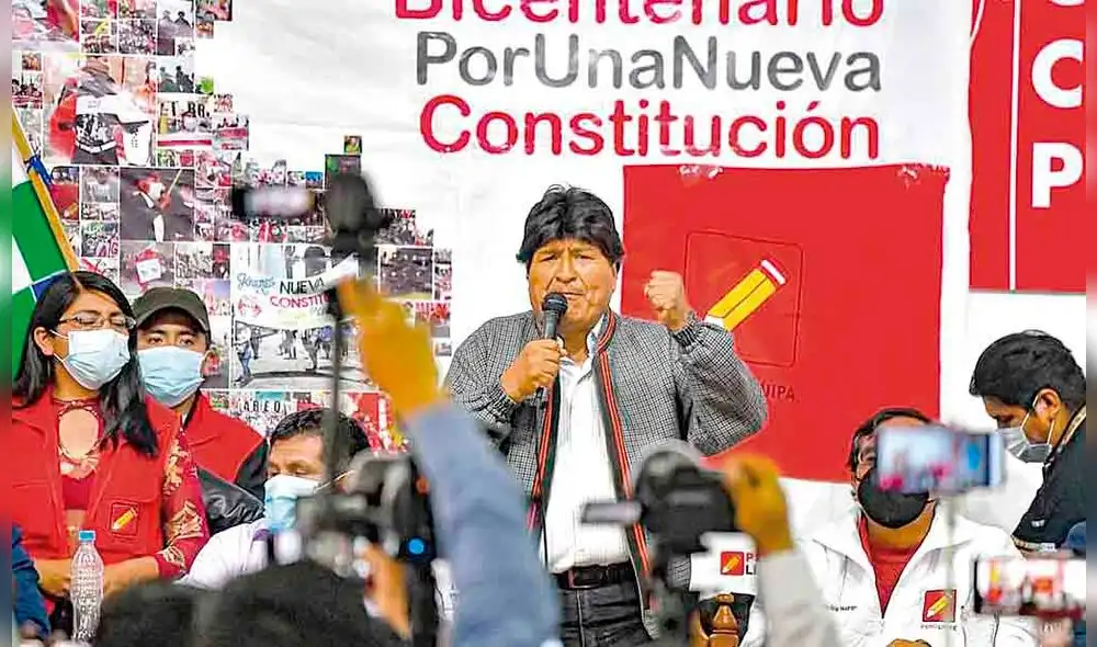 Invitado. Morales llegó a Arequipa como ponente de un encuentro con juventudes. En PL indican que buscan dar un mayor impulso al proceso de nueva Constitución.