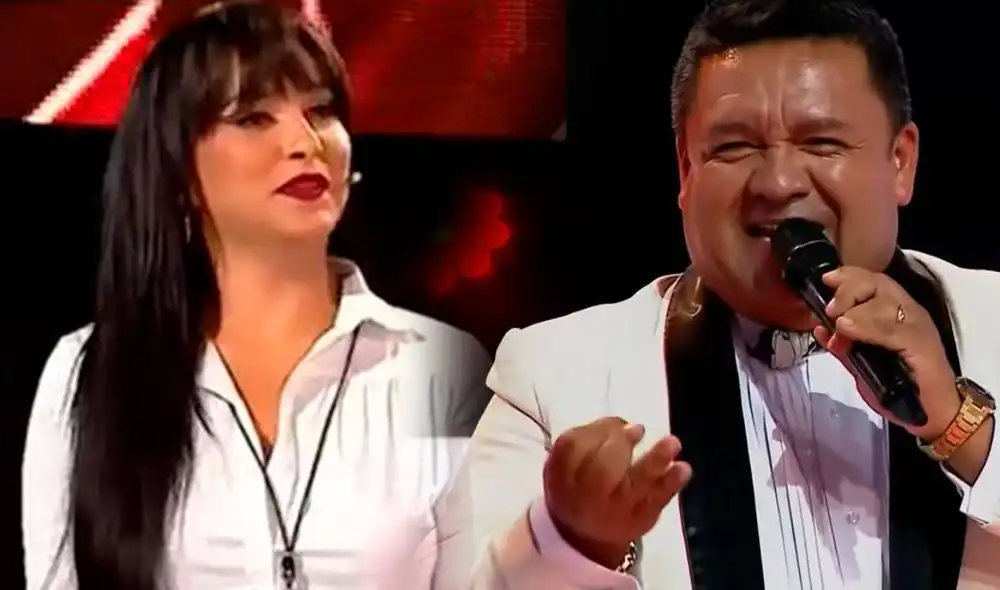 Daniela Darcourt da como ganador de batalla a César Ballena en La voz senior. Foto: captura de Latina