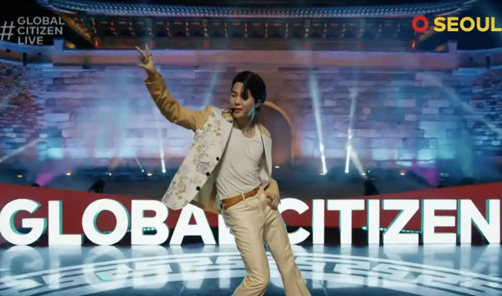 BTS Jimin en Global Citizen 2021. Foto: captura BTS Jimin en Global Citizen 2021. Foto: captura