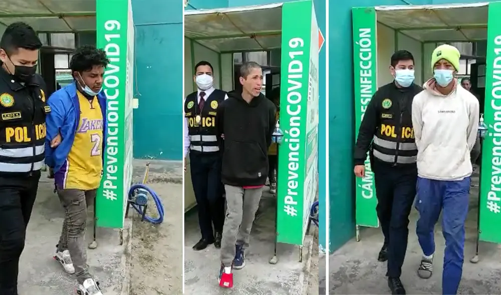 Los intervenidos tienen entre 20 y 23 años de edad. Foto: PNP Los intervenidos tienen entre 20 y 23 años de edad. Foto: PNP