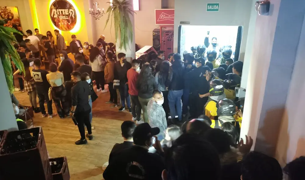 Decenas de personas se encontraban en la discoteca, sin guardar ninguna medida para prevenir la COVID-19. Foto: Municipalidad de Mariscal Nieto