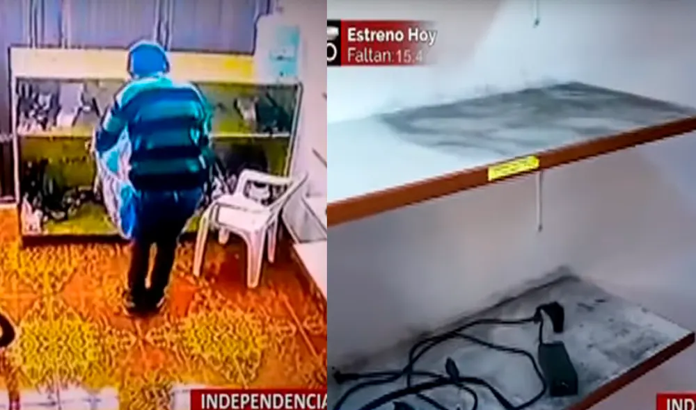 El sujeto no sustrajo más objetos del establecimiento. Foto: Captura Panamericana TV El sujeto no sustrajo más objetos del establecimiento. Foto: Captura Panamericana TV