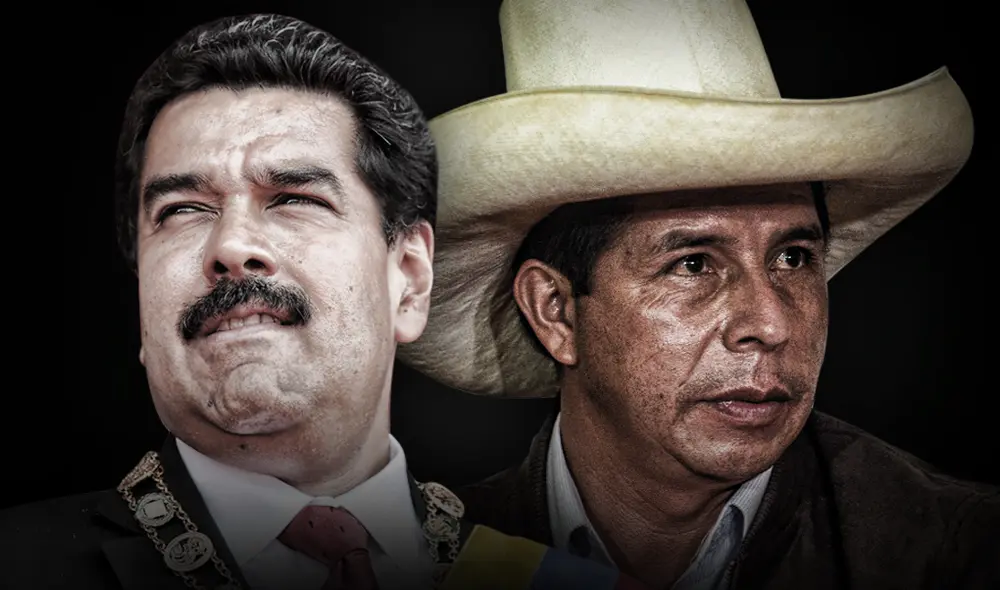 Nicolás Maduro y Pedro Castillo abordaron la situación de la población migrante venezolana en Perú. Foto: composición de Gerson Cardoso/ La República Nicolás Maduro y Pedro Castillo abordaron la situación de la población migrante venezolana en Perú. Foto: composición de Gerson Cardoso/ La República