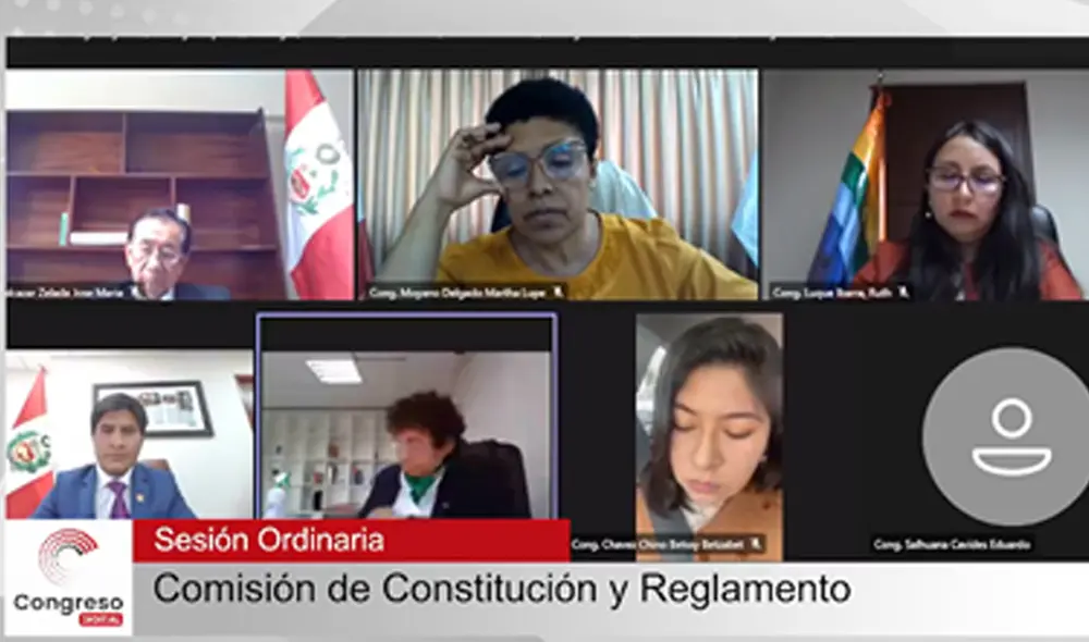 Sesión de la Comisión de Constitución de este martes 28 de setiembre. Foto: captura del Congreso Sesión de la Comisión de Constitución de este martes 28 de setiembre. Foto: captura del Congreso