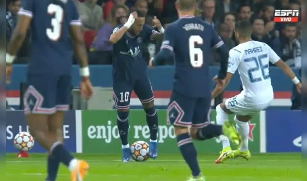 Neymar tiró un lujo ante el Manchester City por la Champions. Foto: captura ESPN Neymar tiró un lujo ante el Manchester City por la Champions. Foto: captura ESPN