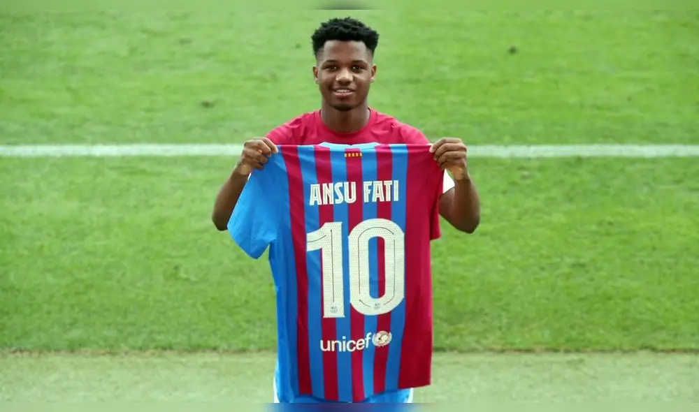 Ansu Fati volvió a jugar luego de casi un año de para, estrenó la 10 de Messi y marcó un gol. Foto: Barcelona