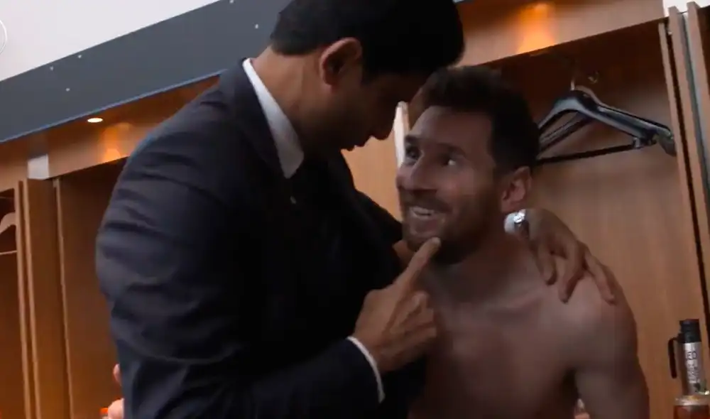 Nasser Al-Khelaïfi abrazó a todos los jugadores, en especial a Lionel Messi. Foto: PSG Nasser Al-Khelaïfi abrazó a todos los jugadores, en especial a Lionel Messi. Foto: PSG